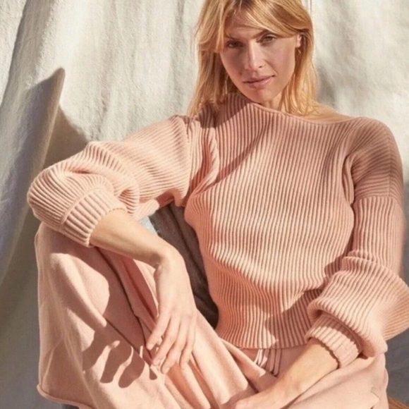 Lunya Cozy Cotton Silk Reversible Ribbed Pullover Sweater - Picture 6 of 13